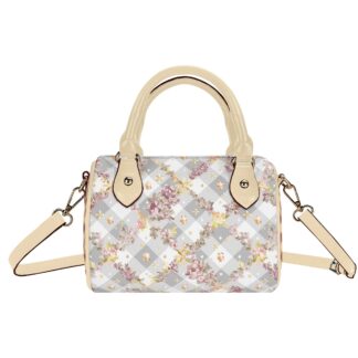 <span class="stc" style="color:#b0e2d7;">Mini Boston Satchel Handbag</span><br>ミニボストン<br>サッチェルバッグ<br><span class="stb">(フローラルチェック : グレー)</span>