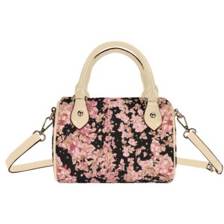<span class="stc" style="color:#b0e2d7;">Mini Boston Satchel Handbag</span><br>ミニボストン<br>サッチェルバッグ<br><span class="stb">(フローラル : ブラック)</span>
