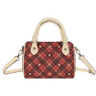 <span class="stc" style="color:#b0e2d7;">Mini Boston Satchel Handbag</span><br>ミニボストン<br>サッチェルバッグ<br><span class="stb">(アーガイル : レッド)</span>