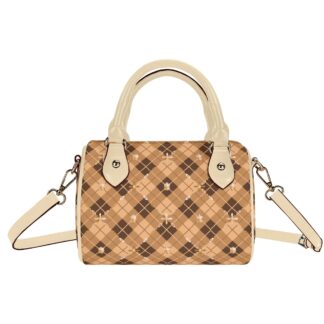 <span class="stc" style="color:#b0e2d7;">Mini Boston Satchel Handbag</span><br>ミニボストン<br>サッチェルバッグ<br><span class="stb">(アーガイル : ブラウン)</span>