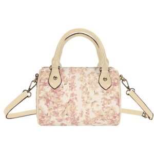 <span class="stc" style="color:#b0e2d7;">Mini Boston Satchel Handbag</span><br>ミニボストン<br>サッチェルバッグ<br><span class="stb">(フローラル : ピンクベージュ)</span>