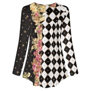 <span class="stc" style="color:#b0e2d7;">Long Sleeve Tunic</span><br>チュニック 長袖<br><span class="stb">(ロイヤルチェックスター : ブラック)</span>