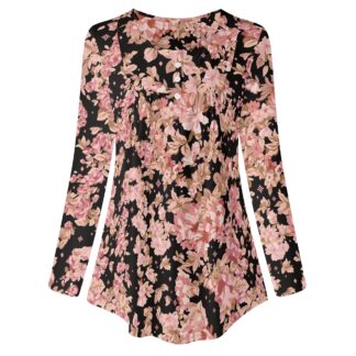 <span class="stc" style="color:#b0e2d7;">Long Sleeve Tunic</span><br>チュニック 長袖<br><span class="stb">(フローラル : ブラック)</span>