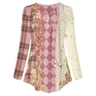 <span class="stc" style="color:#b0e2d7;">Long Sleeve Tunic</span><br>チュニック 長袖<br><span class="stb">(チェック&タータンマジック : ピンクブラウン)</span>