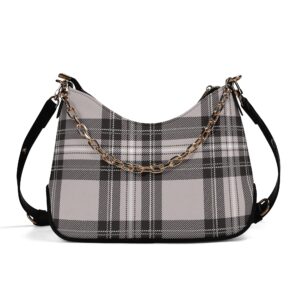 <span class="stc" style="color:#b0e2d7;">Chain Shoulder Bag</span><br>チェーンショルダーバッグ<br><span class="stb">(タータンチェック : グレー)</span>