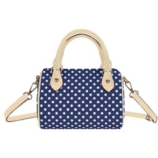 <span class="stc" style="color:#b0e2d7;">Mini Boston Satchel Handbag</span><br>ミニボストン<br>サッチェルバッグ<br><span class="stb">(水玉 : ネイビーブルー)</span>