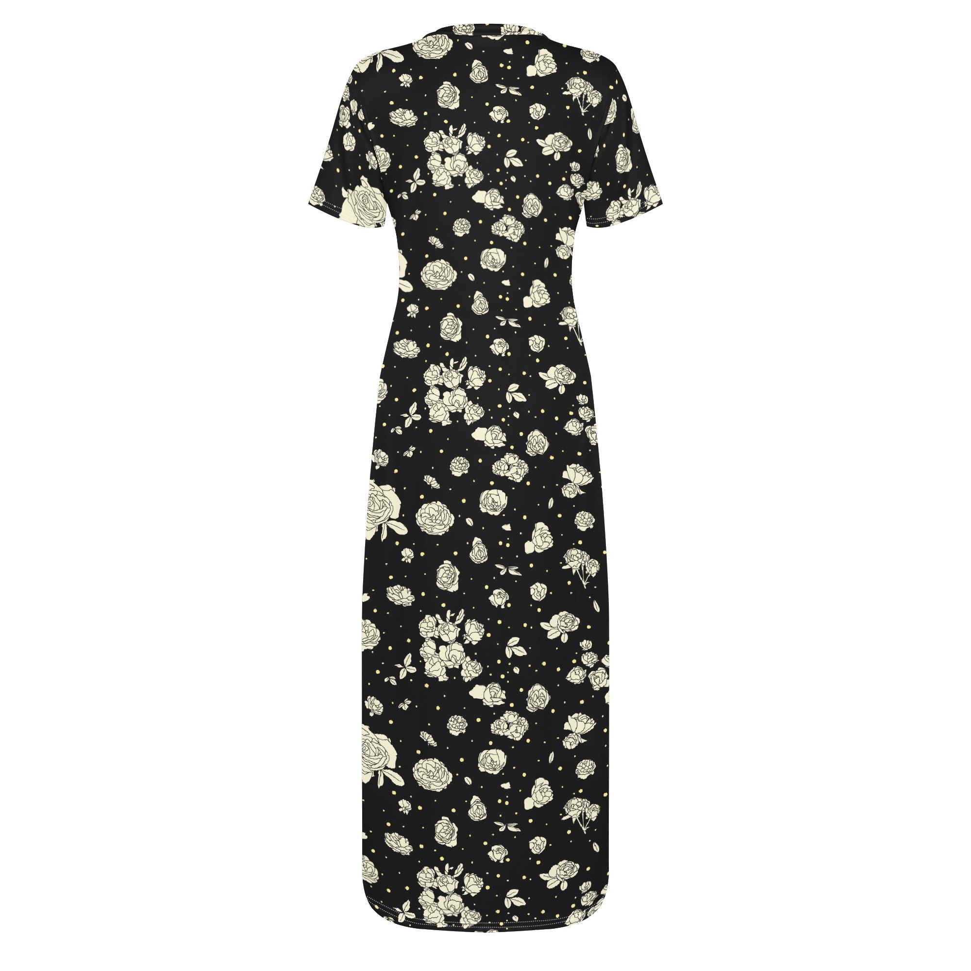 <span class="stc" style="color:#b0e2d7;">T-shirt Long Dresses</span><br>マキシ丈<br>Tシャツワンピース<br><span class="stb">(グレースローズ : ブラック)</span> - 画像 (2)