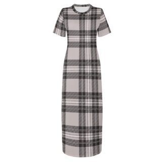 <span class="stc" style="color:#b0e2d7;">T-shirt Long Dresses</span><br>マキシ丈<br>Tシャツワンピース<br><span class="stb">(タータンチェック : グレー)</span>